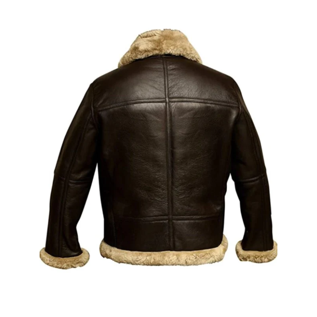 Aviator Sherpa Leather Jacket