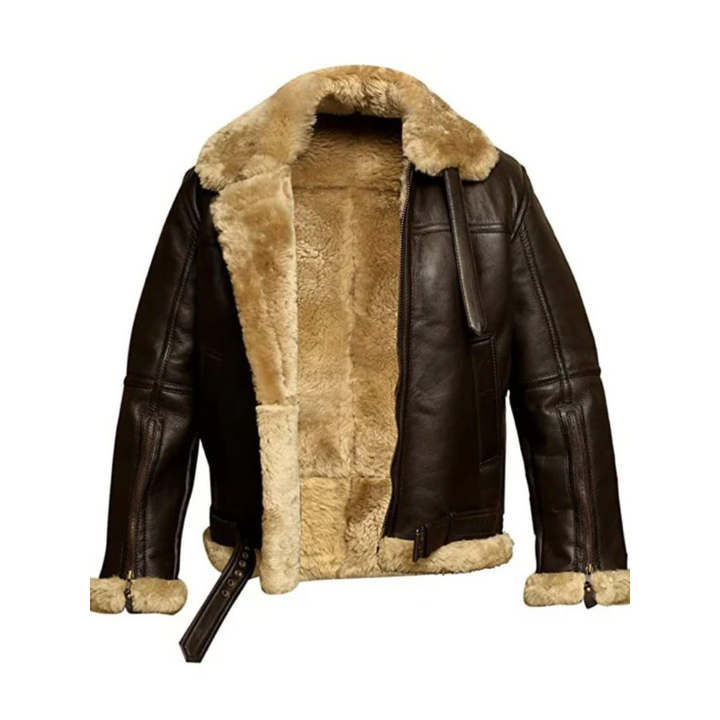 Aviator Sherpa Leather Jacket