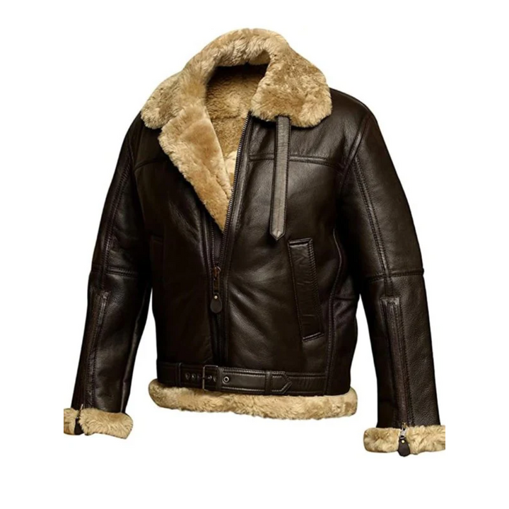 Aviator Sherpa Leather Jacket